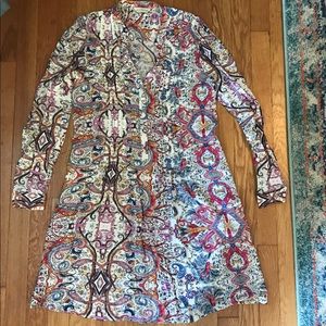 Anthropologie printed shirt dress XS